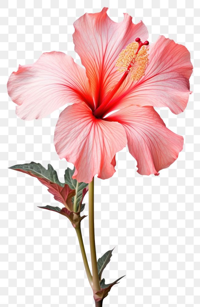 PNG Hibiscus flower plant blossom. AI generated Image by rawpixel.