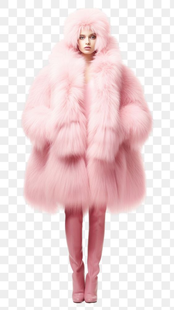 PNG Coat fur adult pink. AI generated Image by rawpixel.