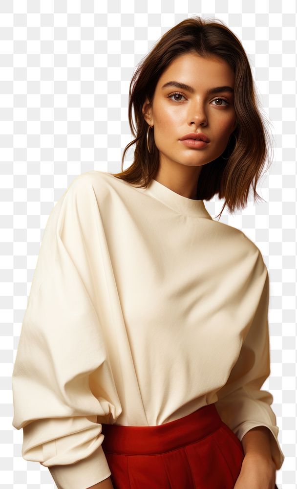 PNG Portrait clothing fashion sleeve. AI generated Image by rawpixel.