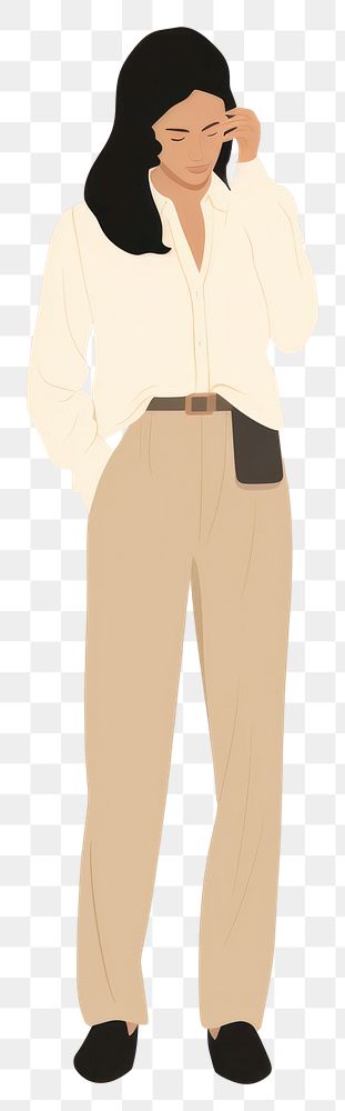 PNG Trousers adult khaki woman. AI generated Image by rawpixel.