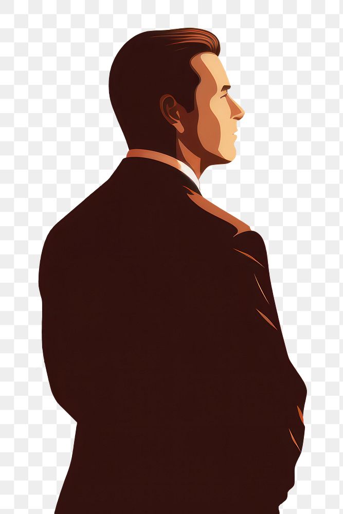 PNG Adult man art silhouette. AI generated Image by rawpixel.