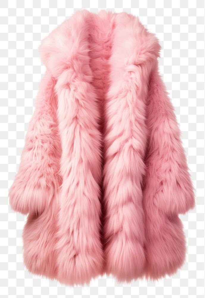 PNG Coat fur pink white background. AI generated Image by rawpixel.