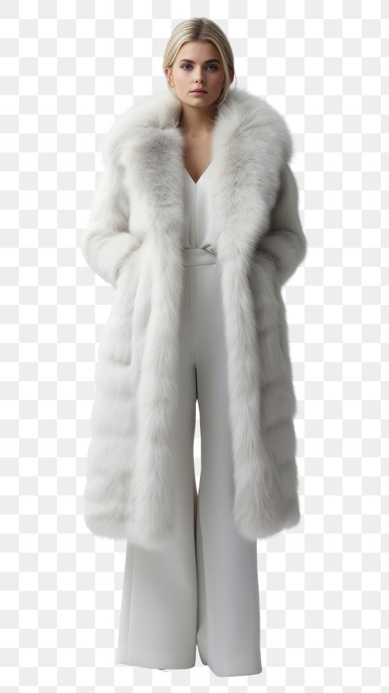 PNG Coat fur overcoat white. AI generated Image by rawpixel.