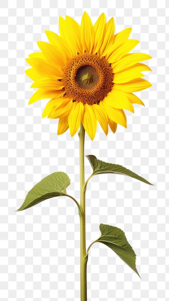 PNG Sunflower plant white background inflorescence. AI generated Image by rawpixel.