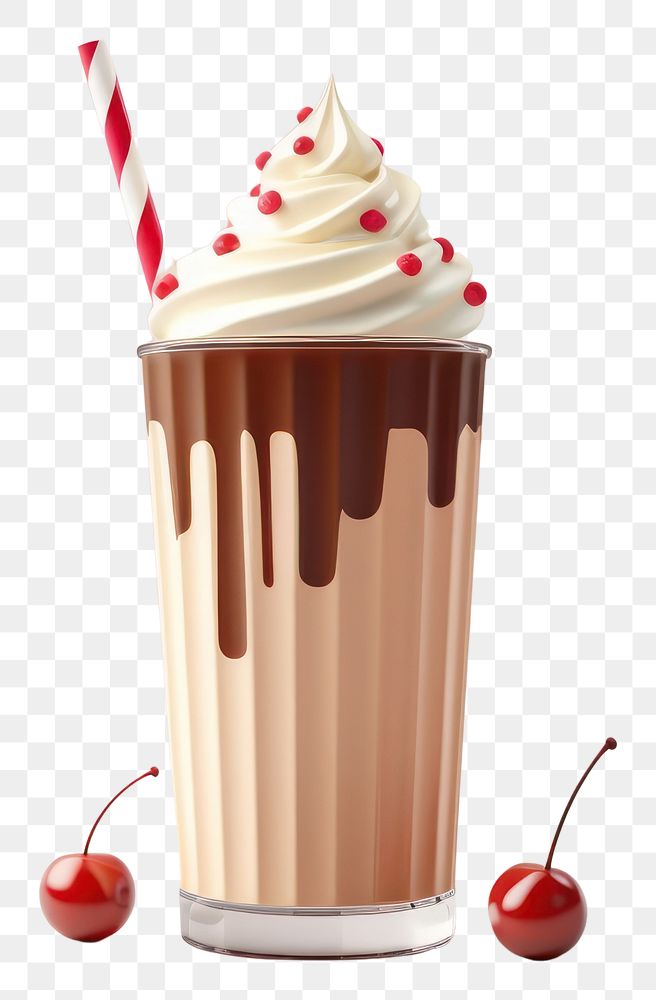 PNG Milkshake chocolate dessert cupcake. AI generated Image by rawpixel.