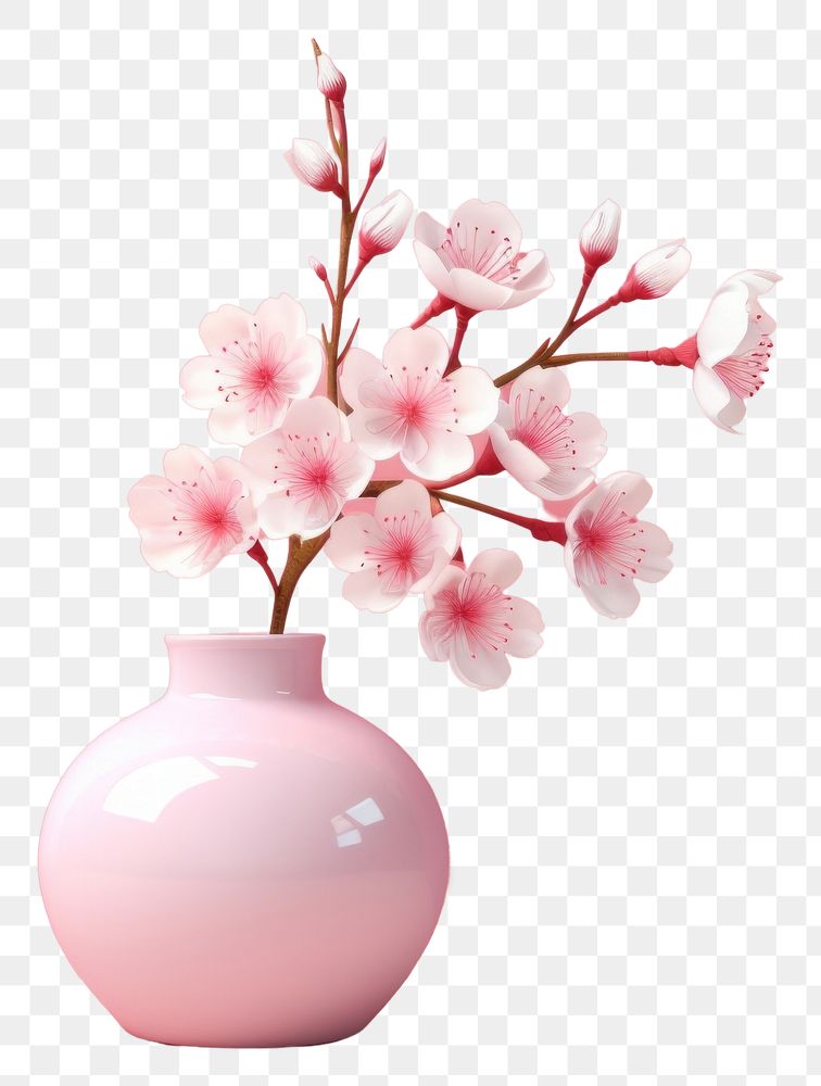 PNG Flower blossom plant vase. AI generated Image by rawpixel.