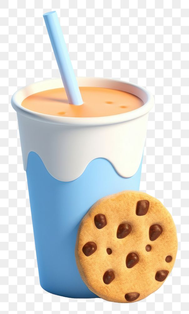 PNG  Cup cookie drink milk. AI generated Image by rawpixel.