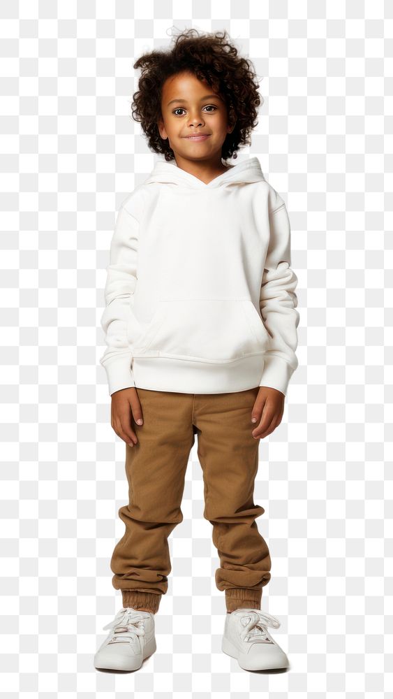 PNG Sweatshirt standing child white. AI generated Image by rawpixel.