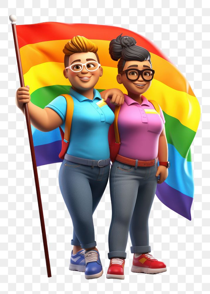 PNG Cartoon rainbow adult flag. AI generated Image by rawpixel.