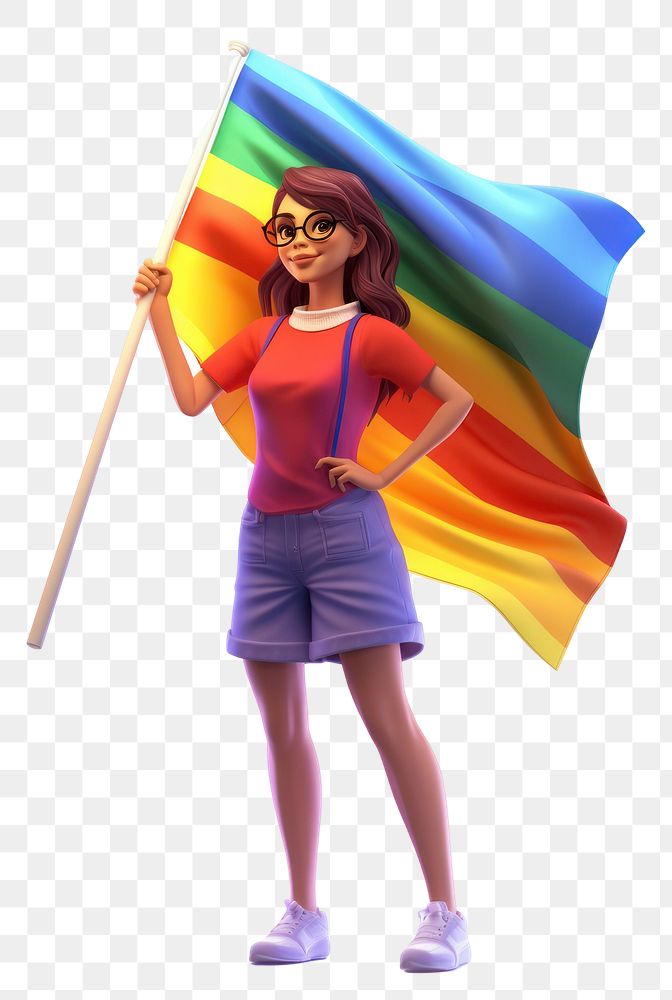 PNG Holding rainbow women flag. AI generated Image by rawpixel.
