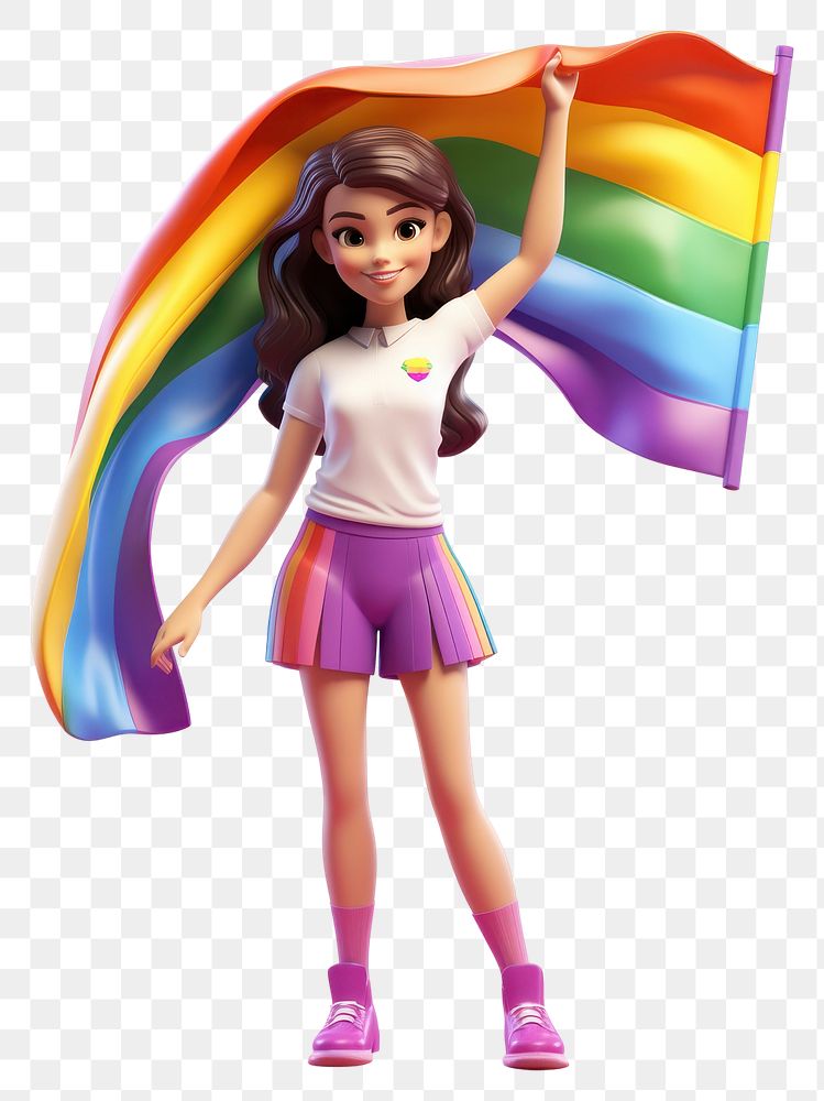 PNG Holding rainbow cartoon women. AI generated Image by rawpixel.