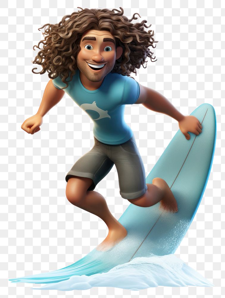 PNG Surfing cartoon sports toy. AI generated Image by rawpixel.