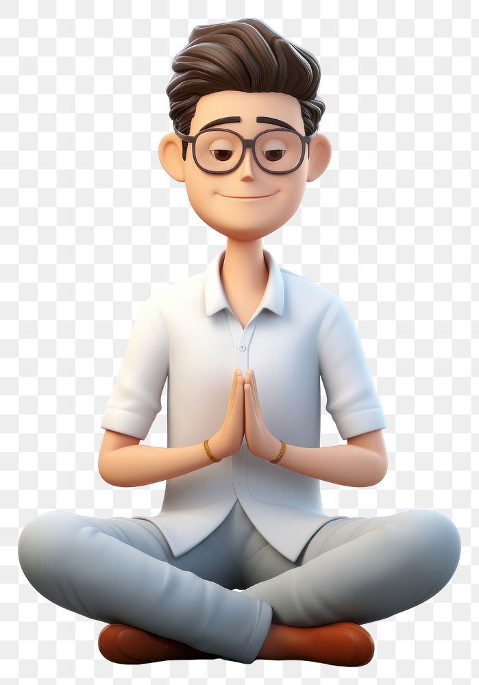 PNG Sitting cartoon adult yoga. AI generated Image by rawpixel.