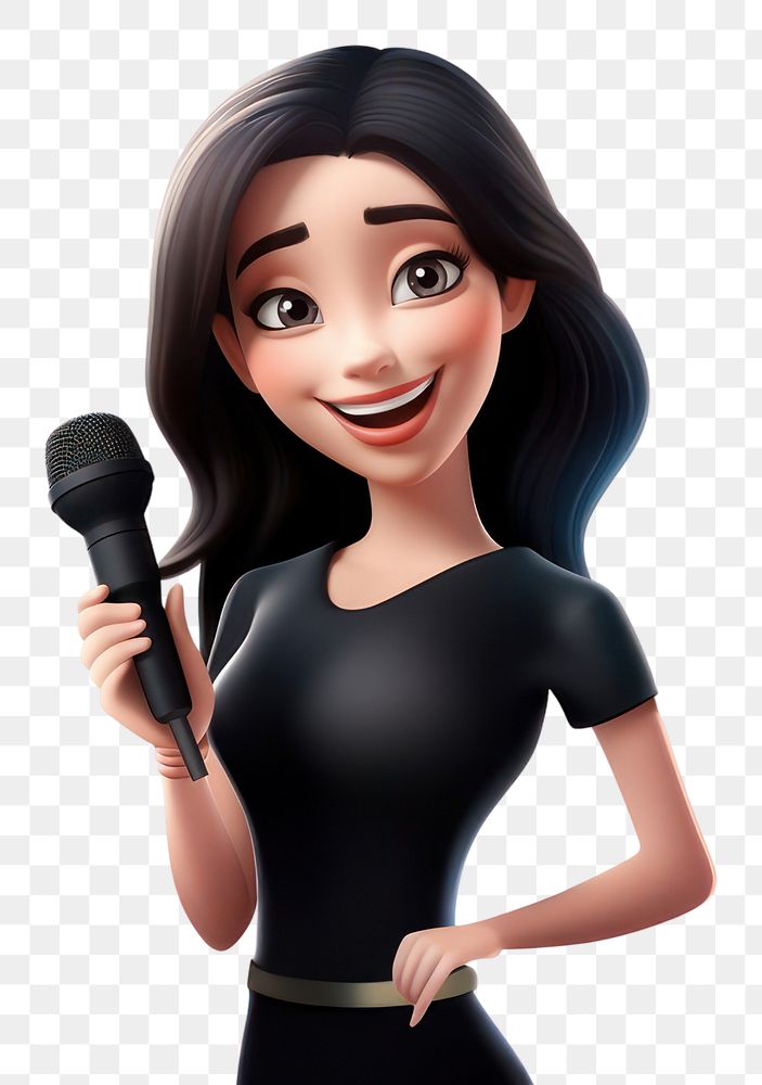 PNG Microphone cartoon adult black. AI generated Image by rawpixel.