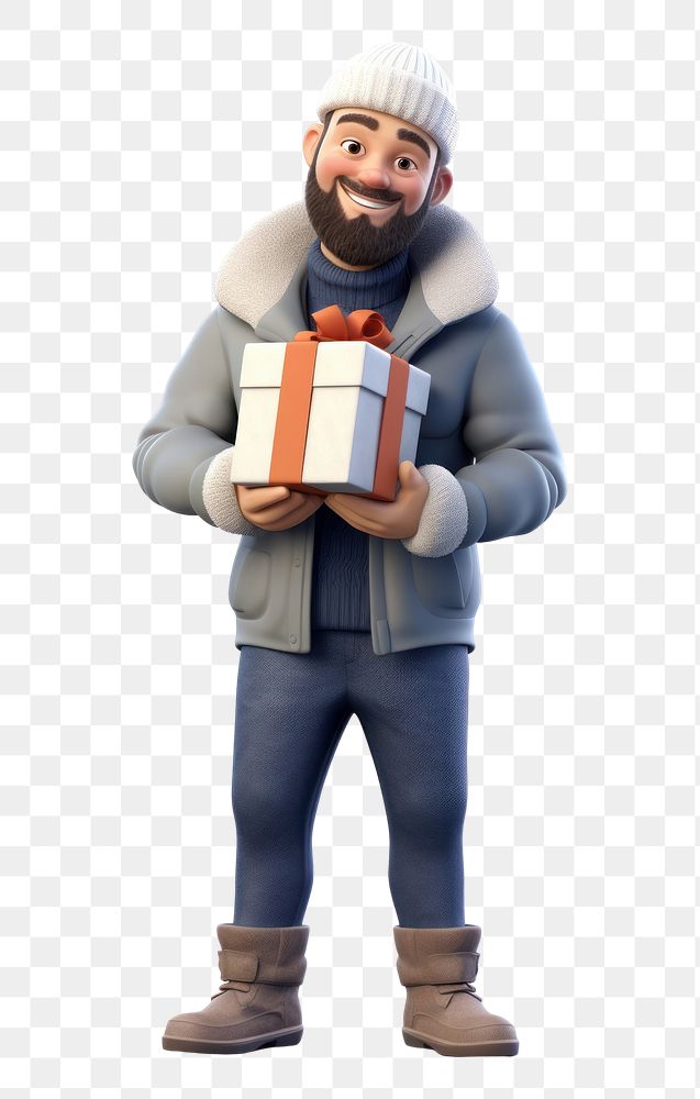 PNG Holding cartoon winter box. AI generated Image by rawpixel.
