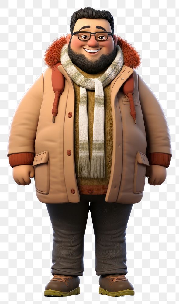 PNG Adult cartoon winter coat. 