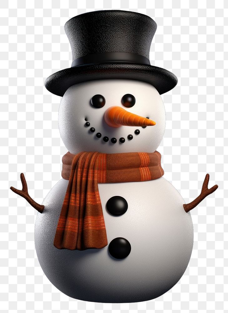 PNG Snowman winter black black background. AI generated Image by rawpixel.