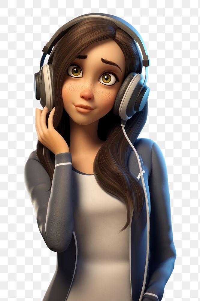 PNG Headphones portrait headset cartoon. AI generated Image by rawpixel.