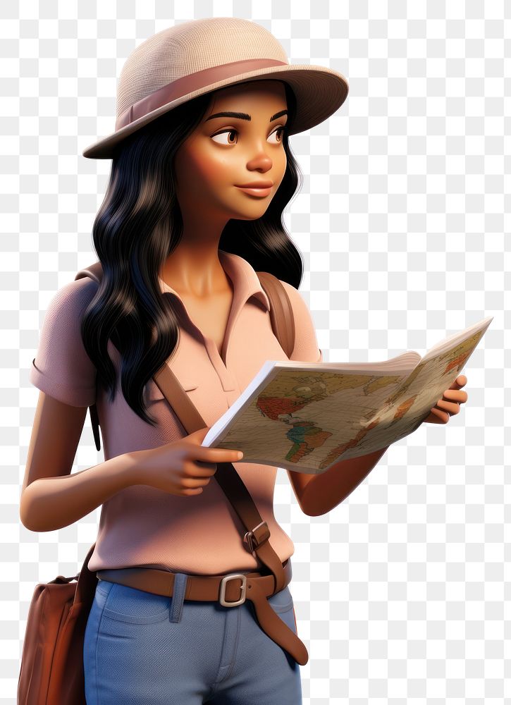 PNG Portrait holding cartoon travel. AI generated Image by rawpixel.