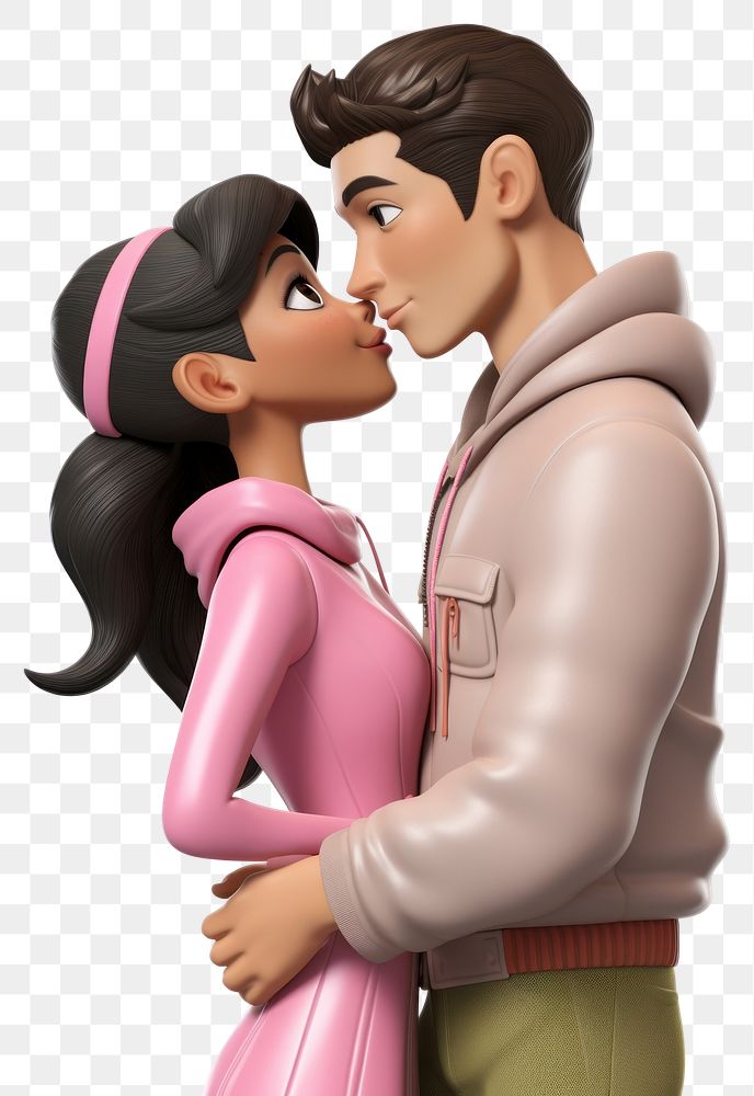 PNG Kissing cartoon adult woman. AI generated Image by rawpixel.