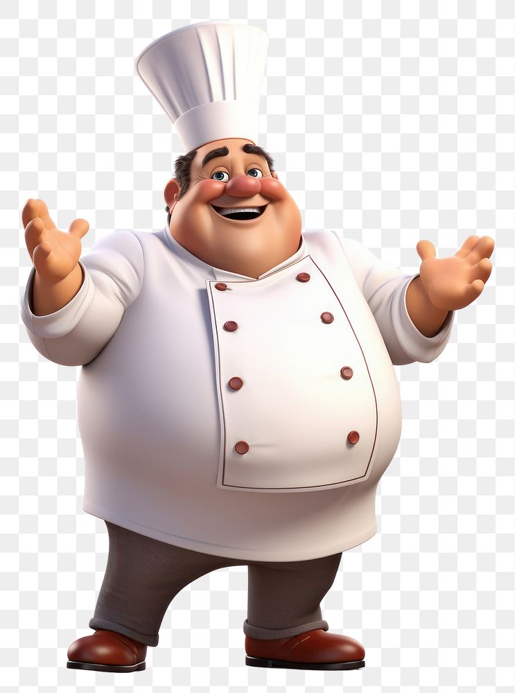 PNG Portrait cartoon chef white background. AI generated Image by rawpixel.