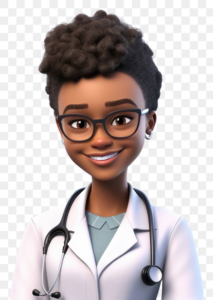 PNG Doctor portrait smiling cartoon. AI generated Image by rawpixel.