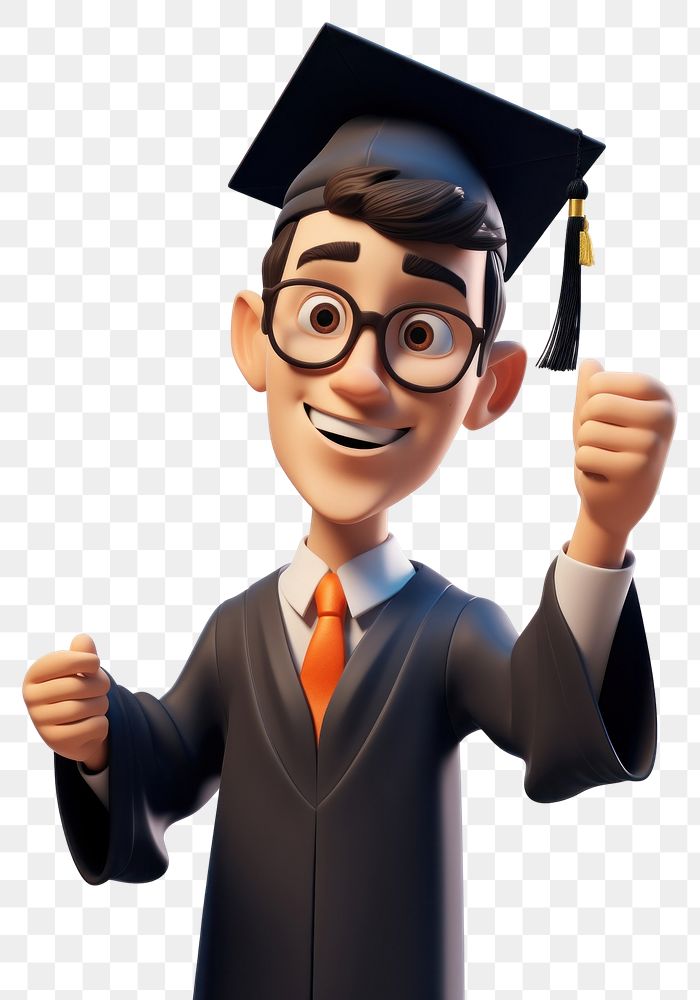PNG Graduation glasses holding cartoon. AI generated Image by rawpixel.