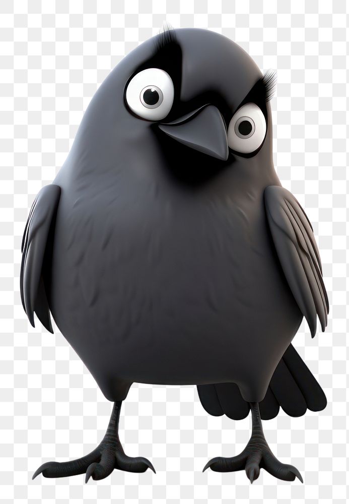 PNG Bird blackbird cartoon animal. AI generated Image by rawpixel.