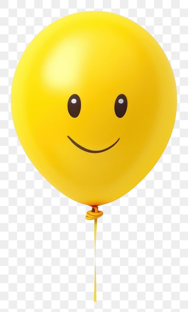 PNG Balloon cartoon yellow face. AI generated Image by rawpixel.