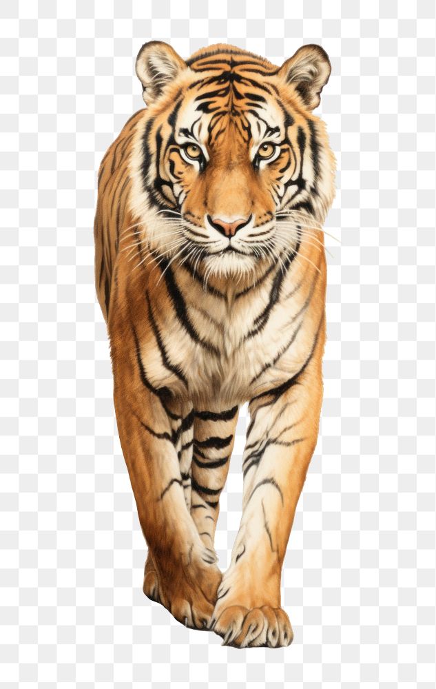 PNG Tiger wildlife drawing animal. 