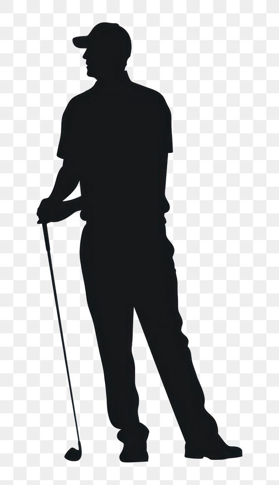 PNG Silhouette golf standing sports. AI generated Image by rawpixel.