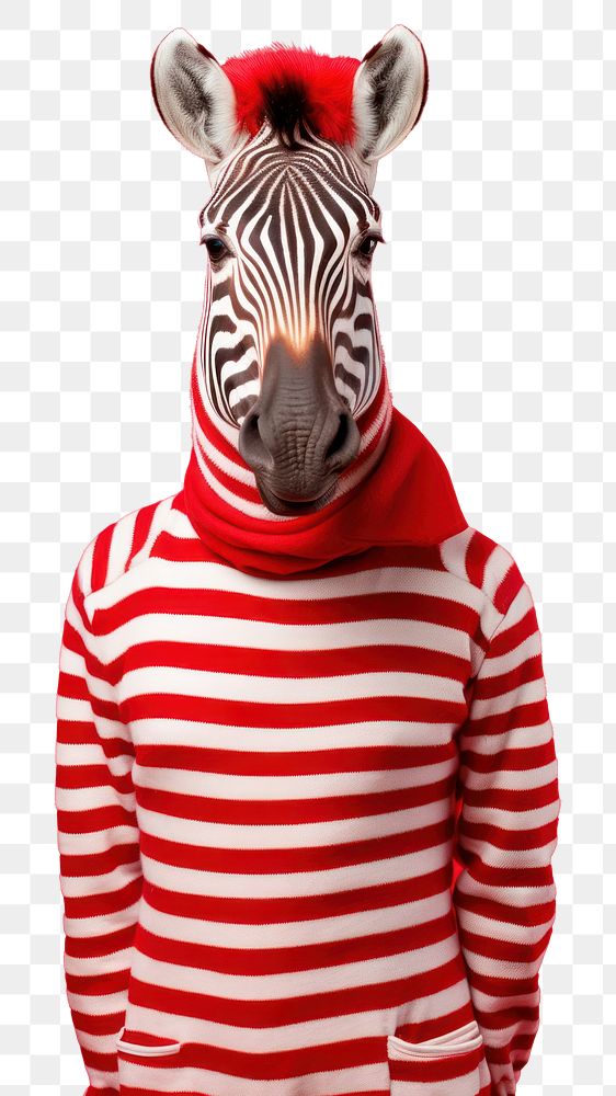 PNG Portrait zebra wildlife sweater transparent background