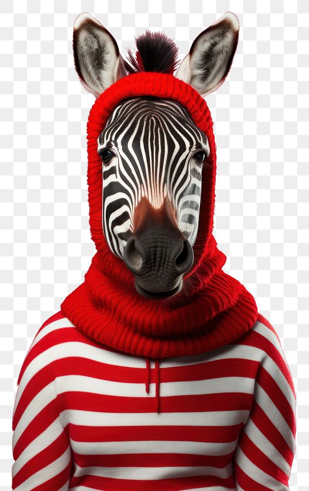 PNG Zebra wildlife portrait sweater transparent background