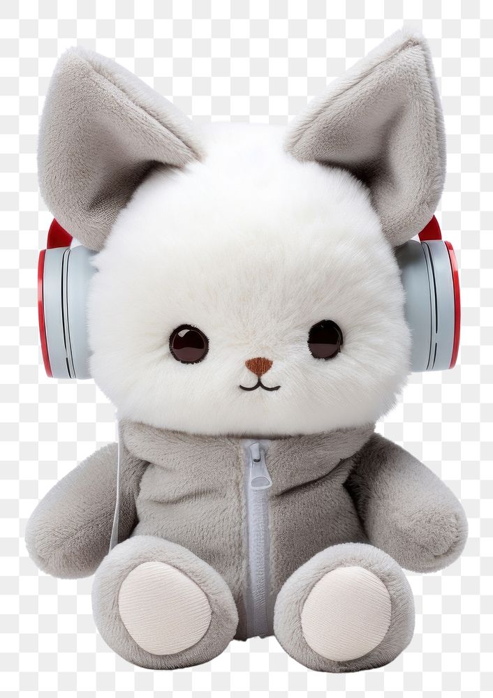 PNG Headphones plush cute toy. AI generated Image by rawpixel.