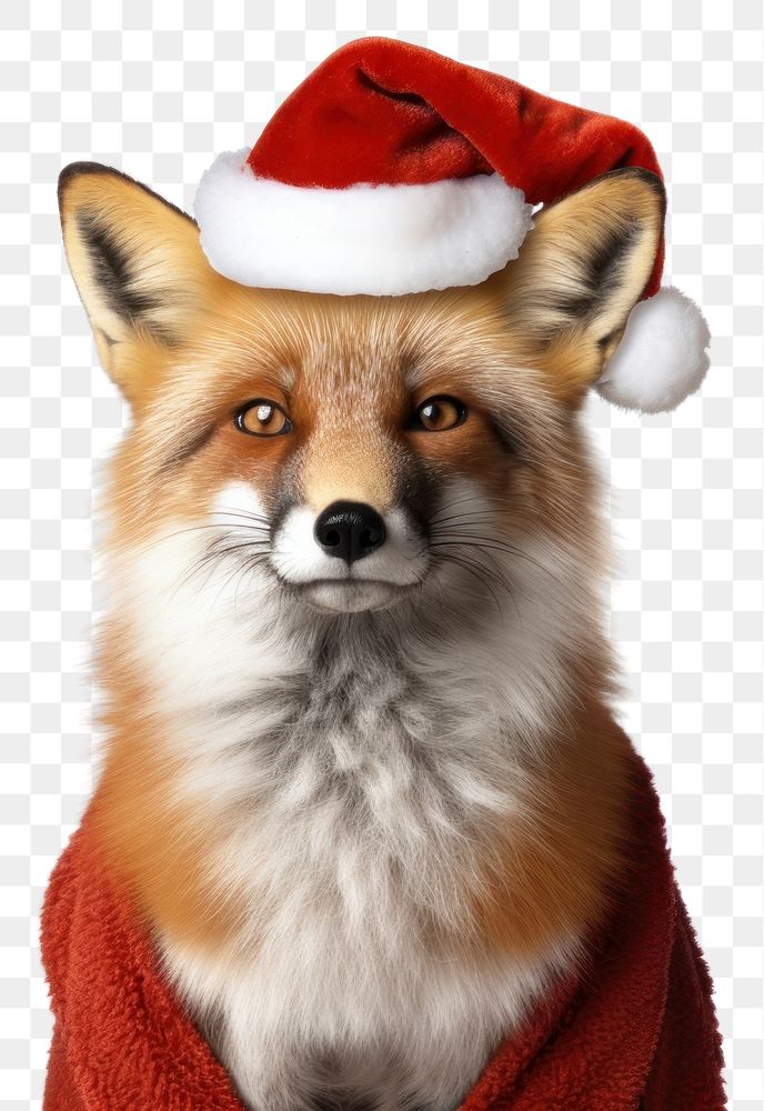 PNG Fox christmas mammal animal. AI generated Image by rawpixel.