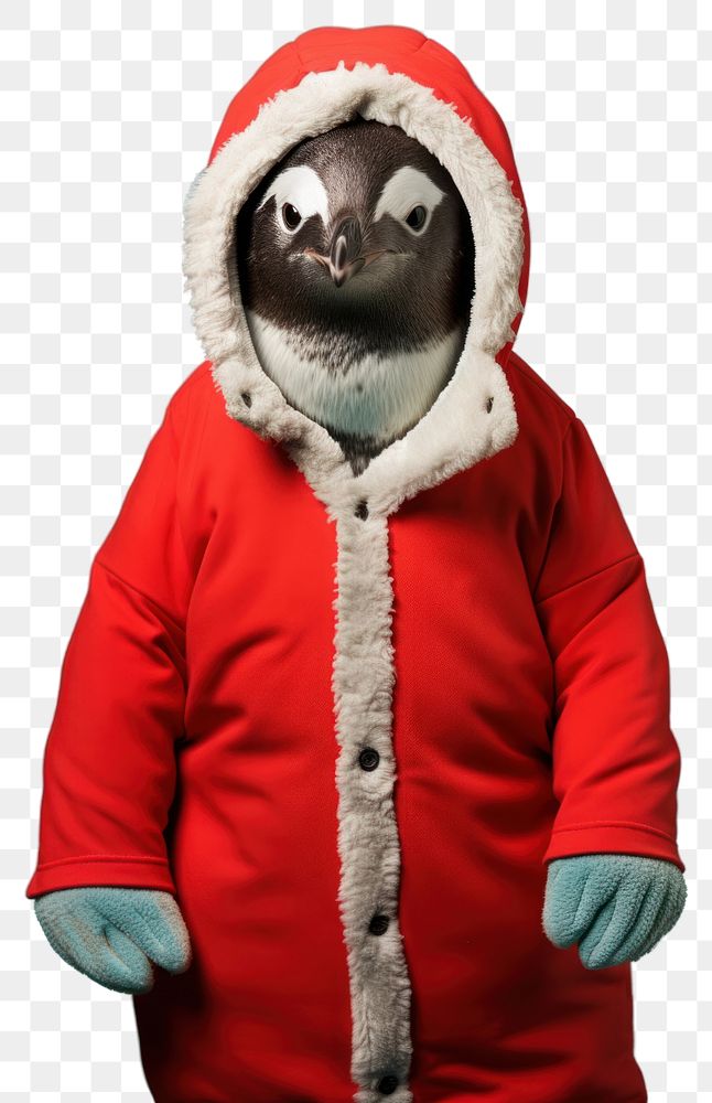 PNG Penguin christmas portrait costume transparent background