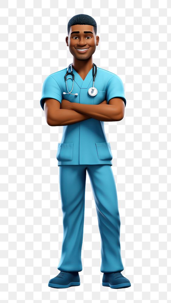 PNG Cartoon adult nurse male. AI generated Image by rawpixel.