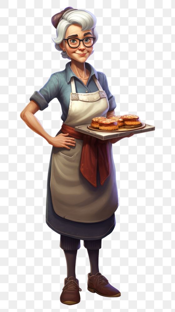 PNG Apron glasses cartoon female. AI generated Image by rawpixel.