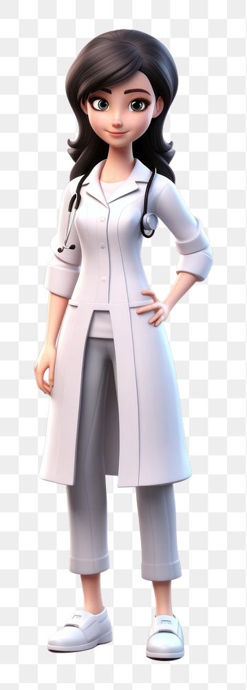 PNG  Figurine cartoon doctor coat. AI generated Image by rawpixel.