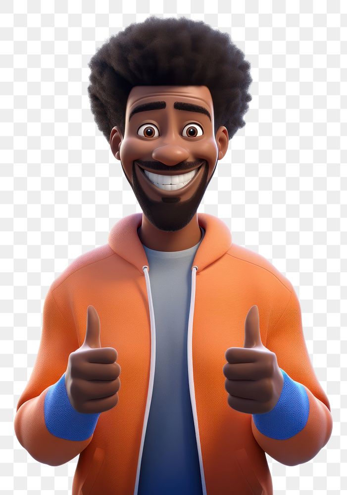 PNG Portrait cartoon adult afro. AI generated Image by rawpixel.
