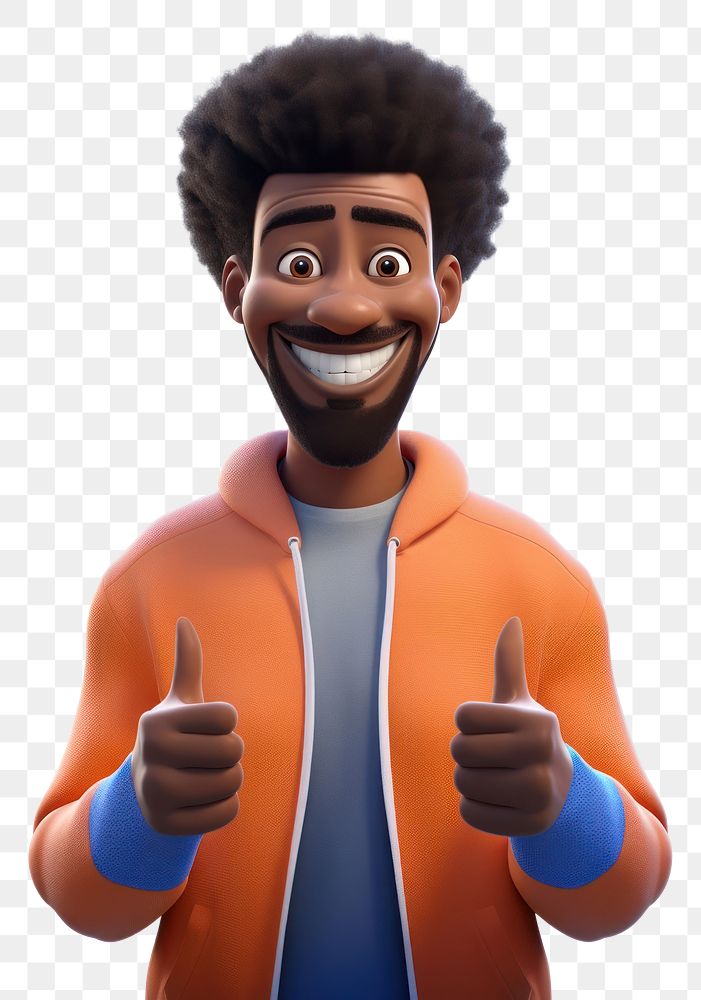 PNG Portrait cartoon adult afro.