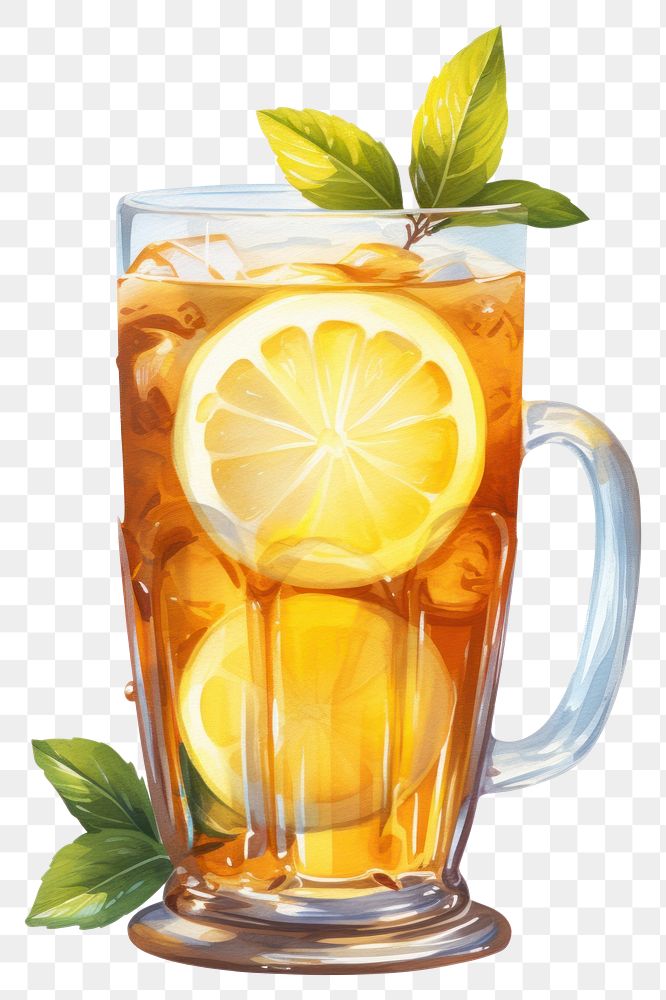 PNG Lemon glass lemonade drink transparent background