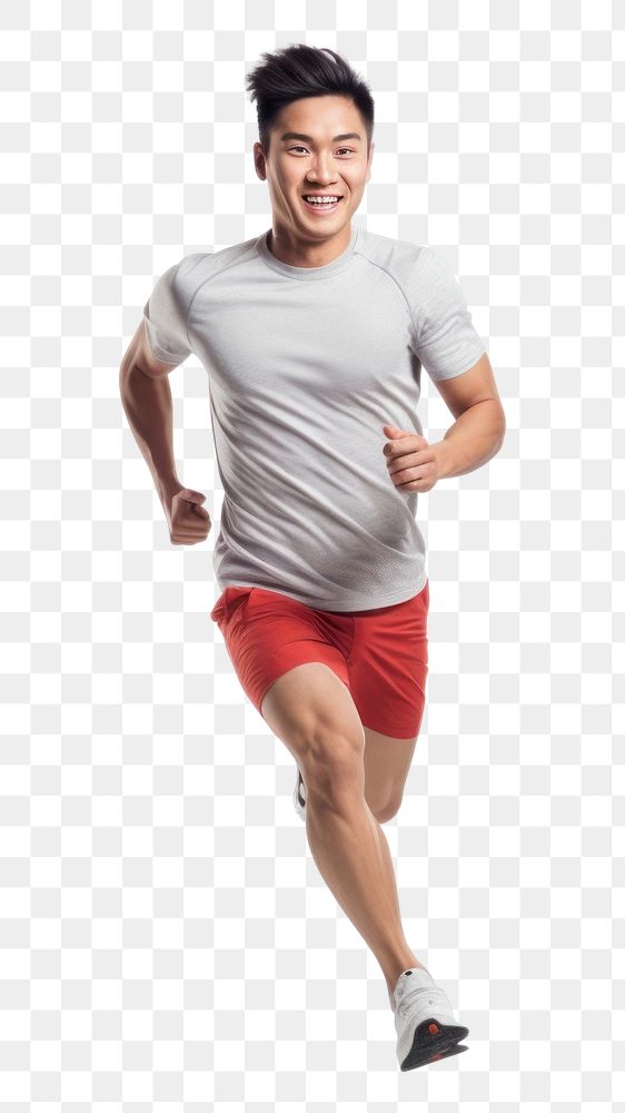 PNG  Running jogging t-shirt shorts. AI generated Image by rawpixel.