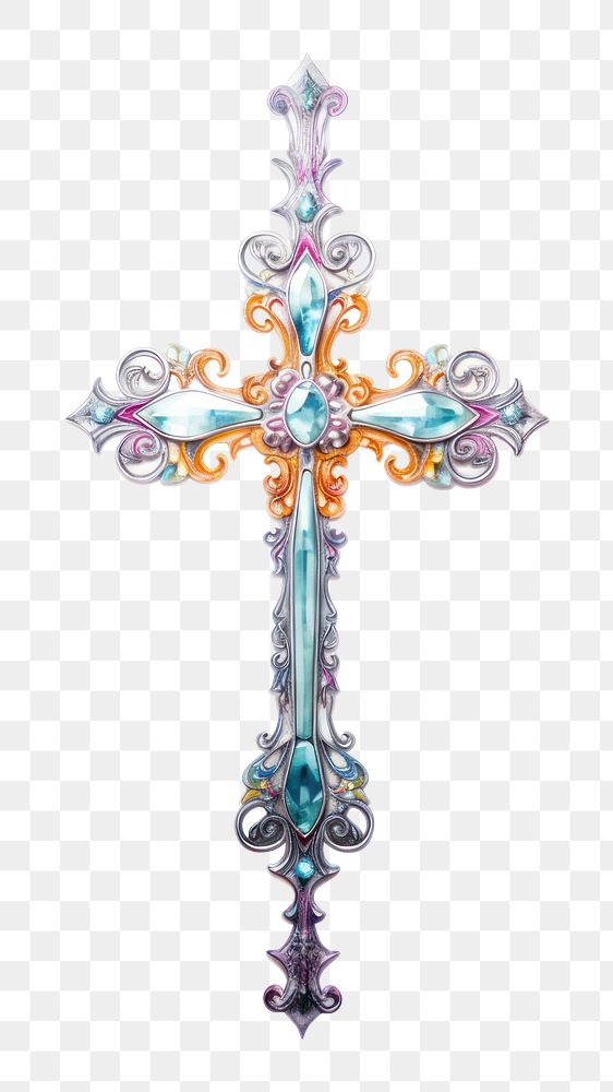 PNG  Crucifix symbol cross spirituality. AI generated Image by rawpixel.