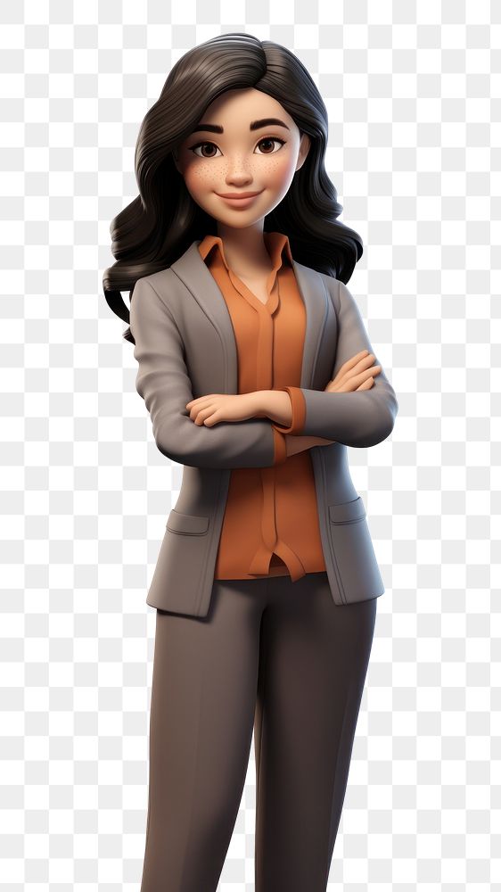 PNG Asian female leader cartoon adult doll. AI generated Image by rawpixel.