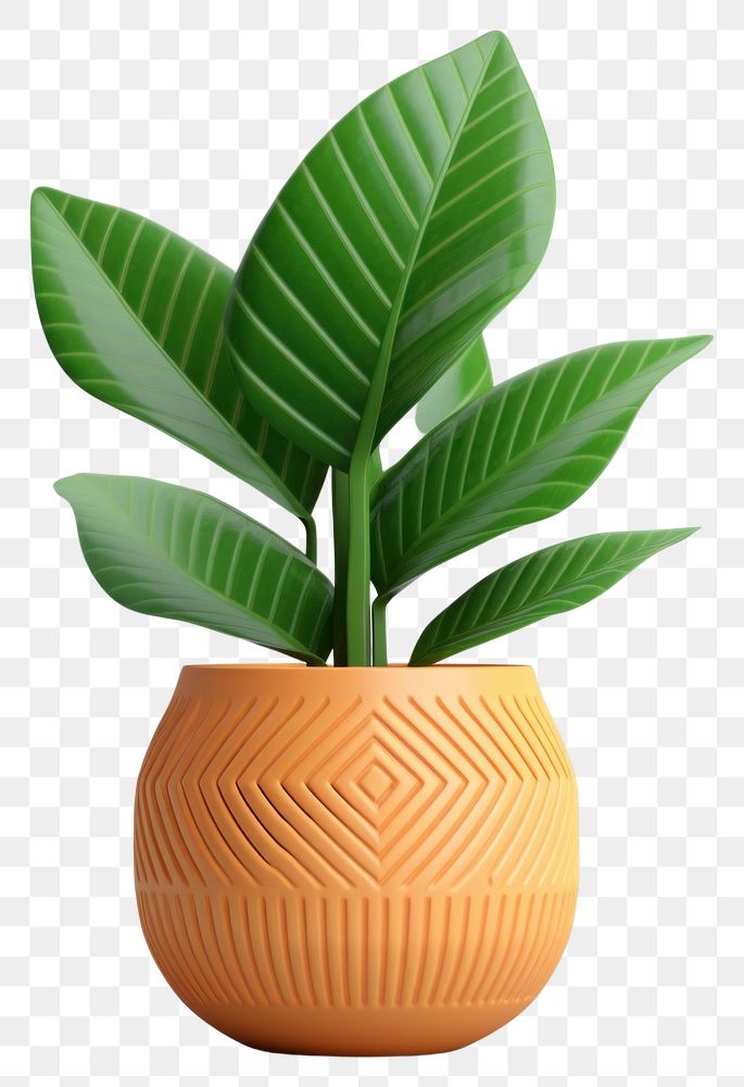 PNG Plant leaf vase pot. AI generated Image by rawpixel.