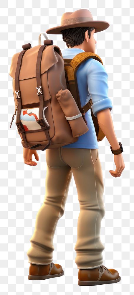 PNG Backpack cartoon white background backpacking. AI generated Image by rawpixel.