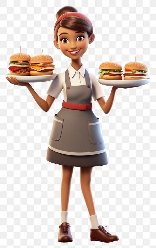 PNG Food holding cartoon burger. 