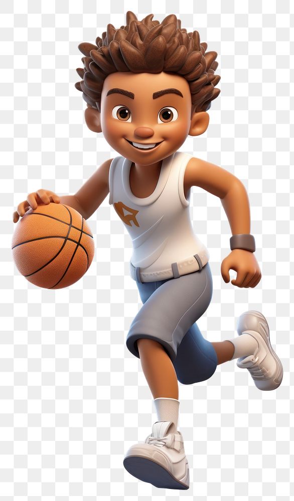 PNG Boy playing basketball running cartoon sports. AI generated Image by rawpixel.