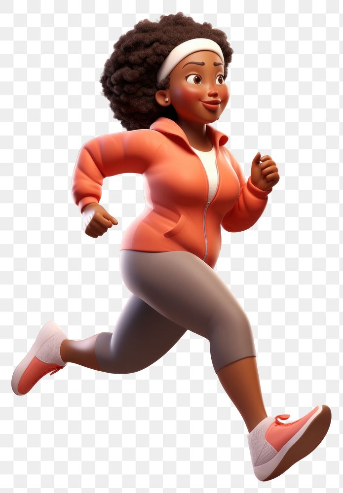 PNG Woman running cartoon adult determination. AI generated Image by rawpixel.